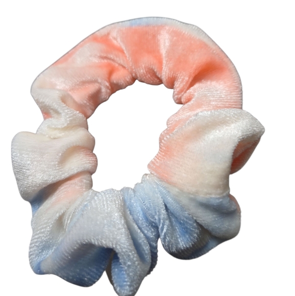 Handmade Accessories - Blue And Pink Velet Scrunchie Handmade H012